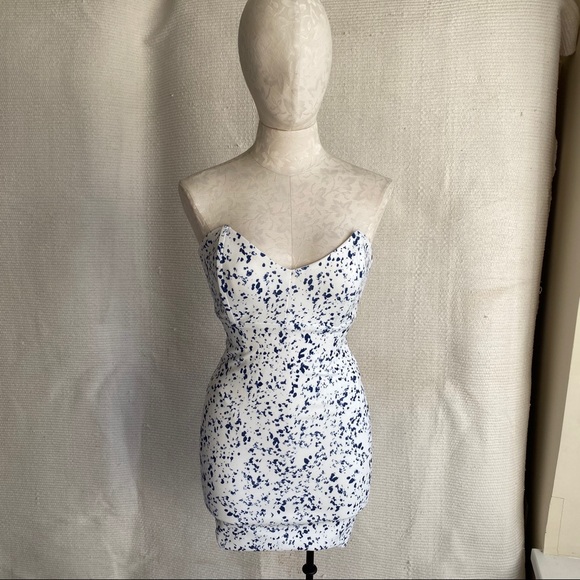 Revolve S Backstage Print Strapless Bodycon Dress - Picture 3 of 9